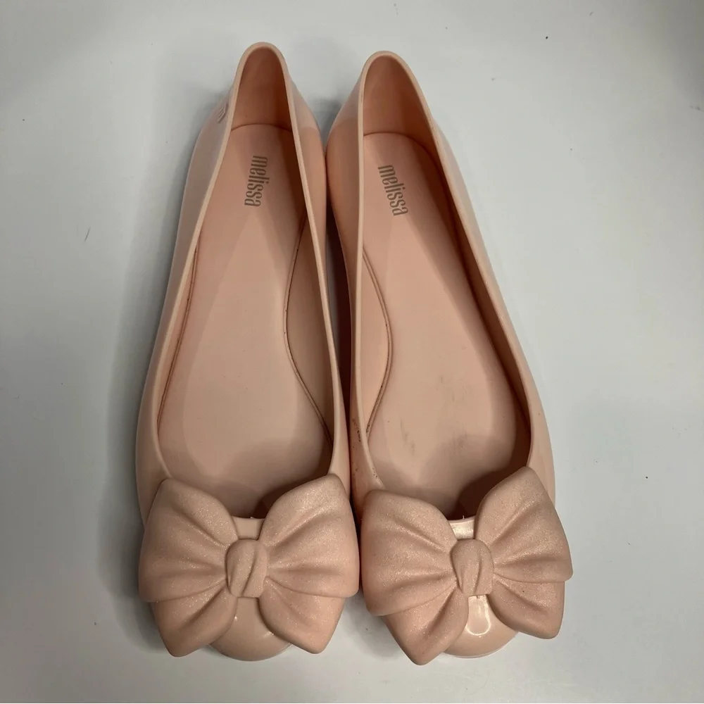 Melissa‎ bow jelly flats pink size 10